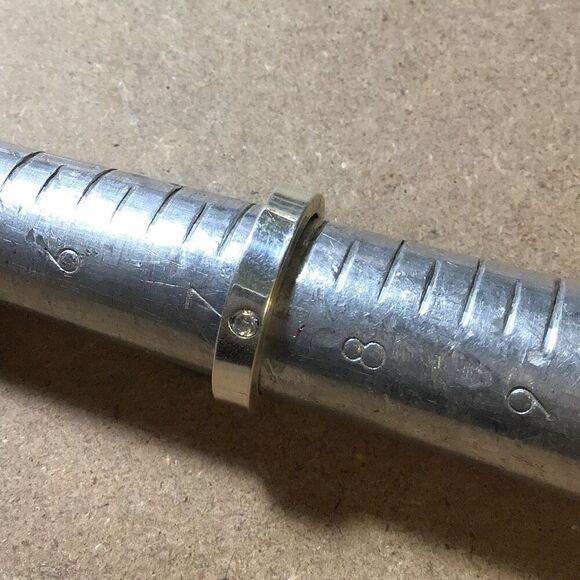 Ring, Sterling Silver Ring Band with CZ, NEW, size 7.5, Handmade, Artisan - Picture 6 of 6